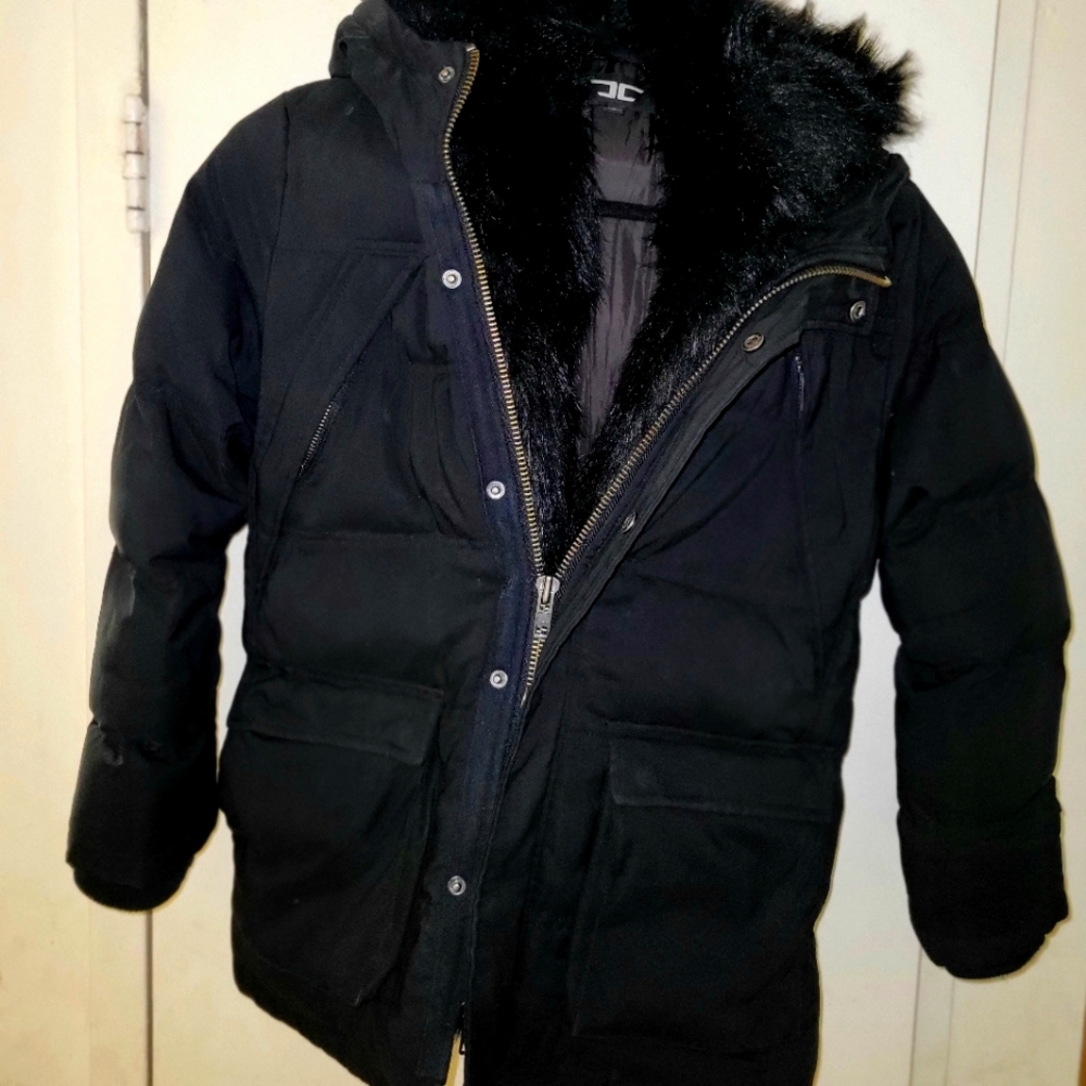 Kids Black Jordan Craig Fur Lined Parka